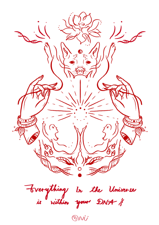 "Rebirth Of DNA" A6 Risograph Art Print