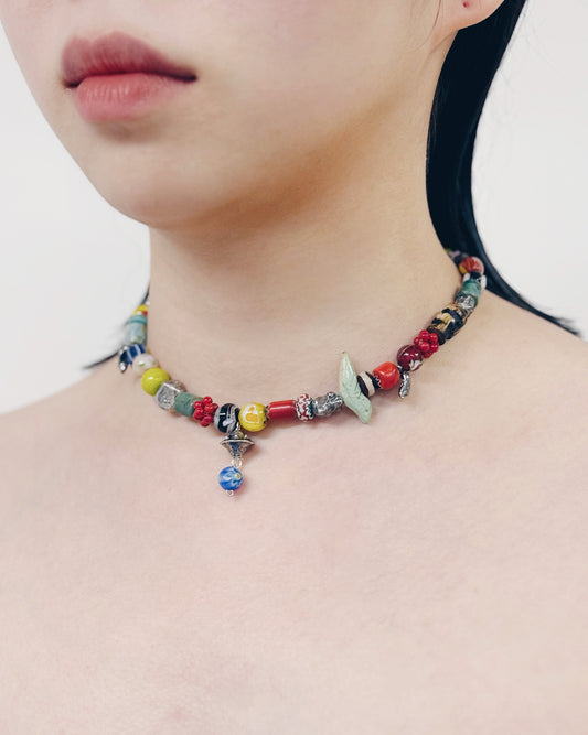 One of a Kind* Om Mani Padme Hum UFO Mineral Necklace by Carmen Chan