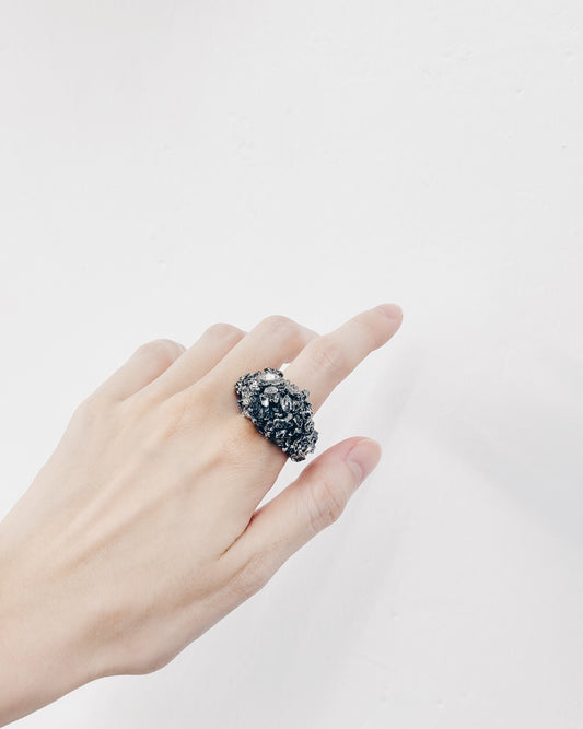 One of a Kind* Silver & Herkimer Diamonds Ring by Carmen Chan