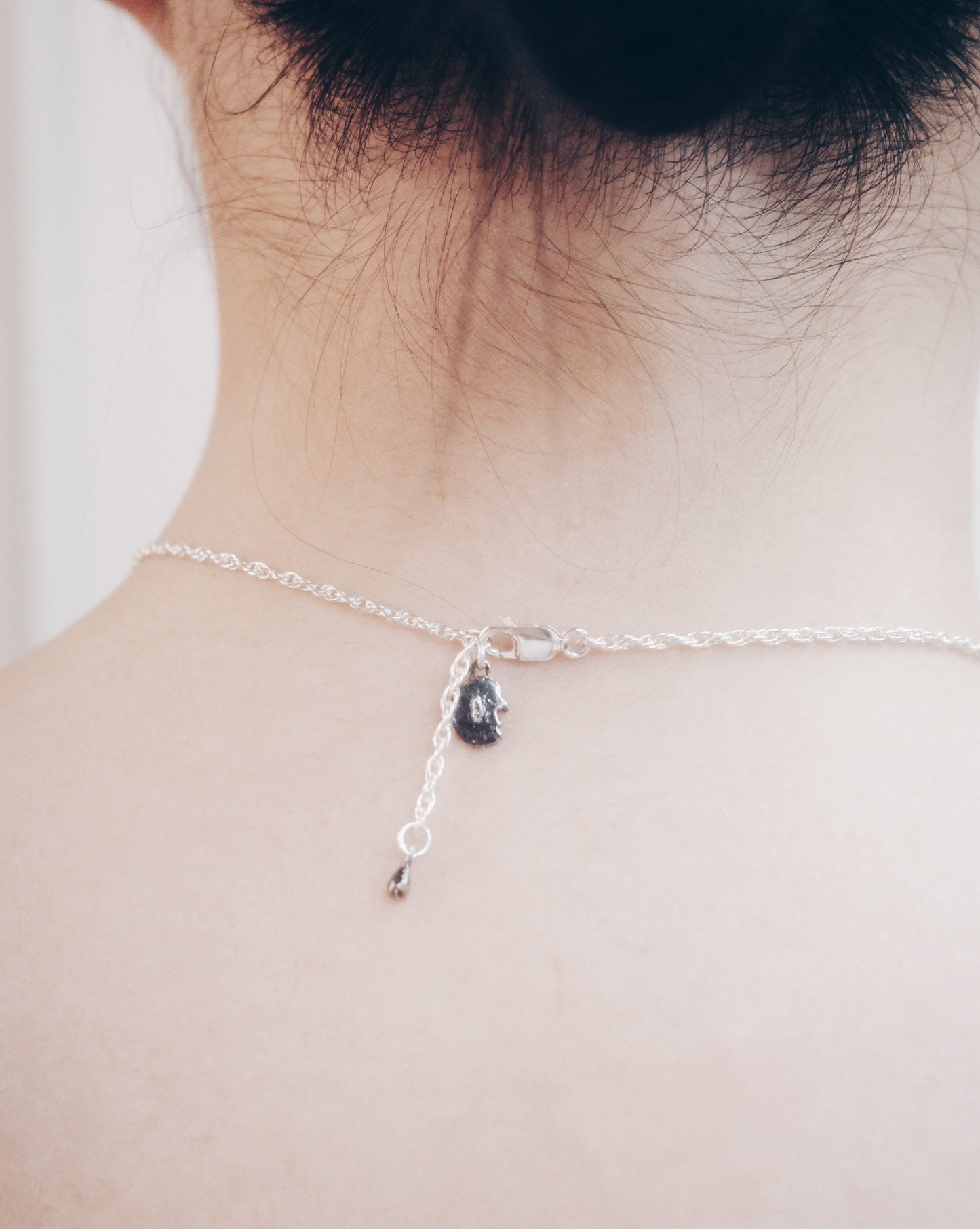Om Mani Padme Hum UFO with Vintage Glass Bead Necklace