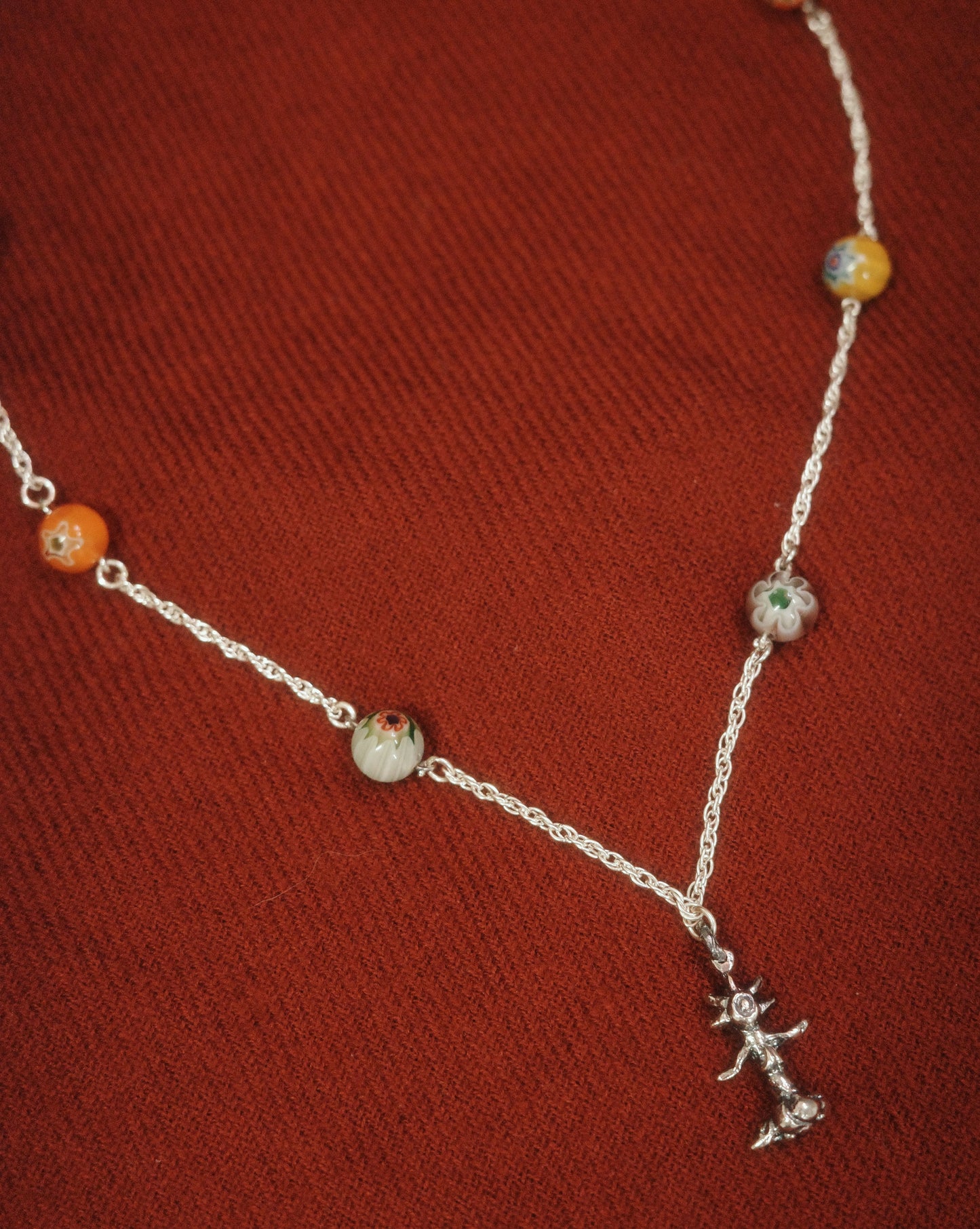 One of a Kind* Planets & Flowy Necklace