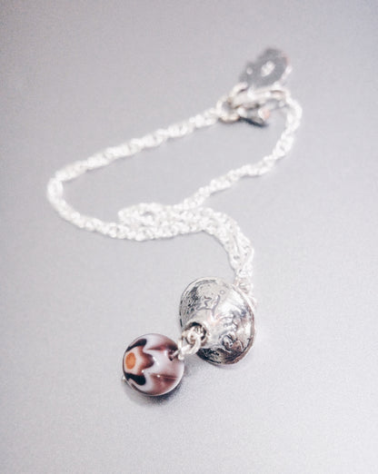 Om Mani Padme Hum UFO with Vintage Glass Bead