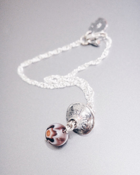 Om Mani Padme Hum UFO with Vintage Glass Bead