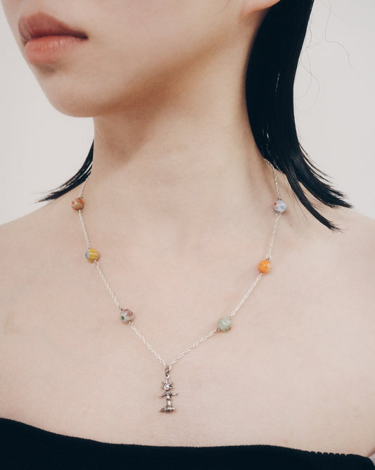 One of a Kind* Planets & Flowy Necklace