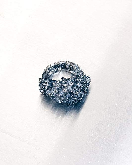 One of a Kind* Silver & Herkimer Diamonds Ring by Carmen Chan