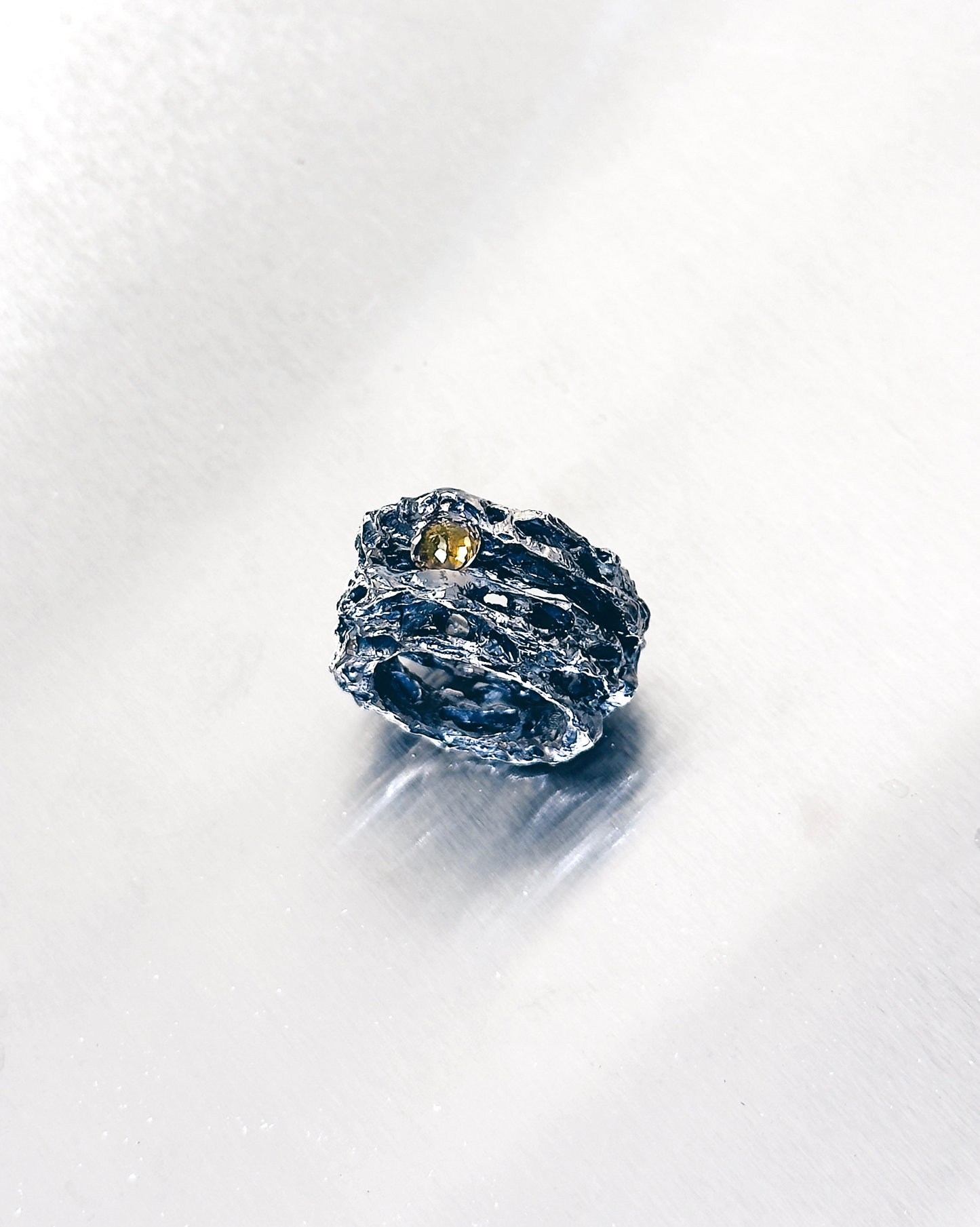 One of a Kind* Silver & Yellow Tourmaline Ring by Carmen Chan