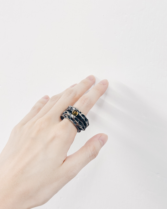 One of a Kind* Silver & Yellow Tourmaline Ring by Carmen Chan