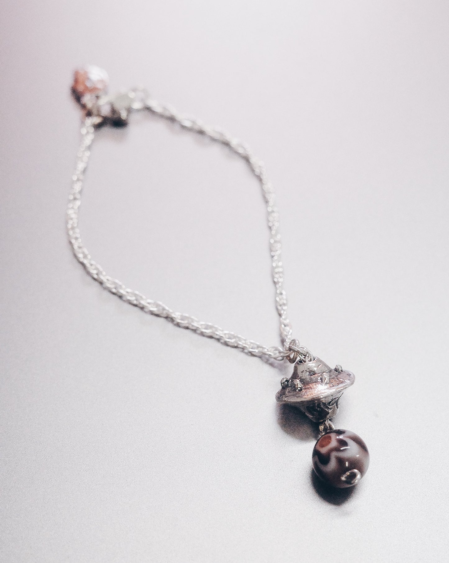 Om Mani Padme Hum UFO with Vintage Glass Bead