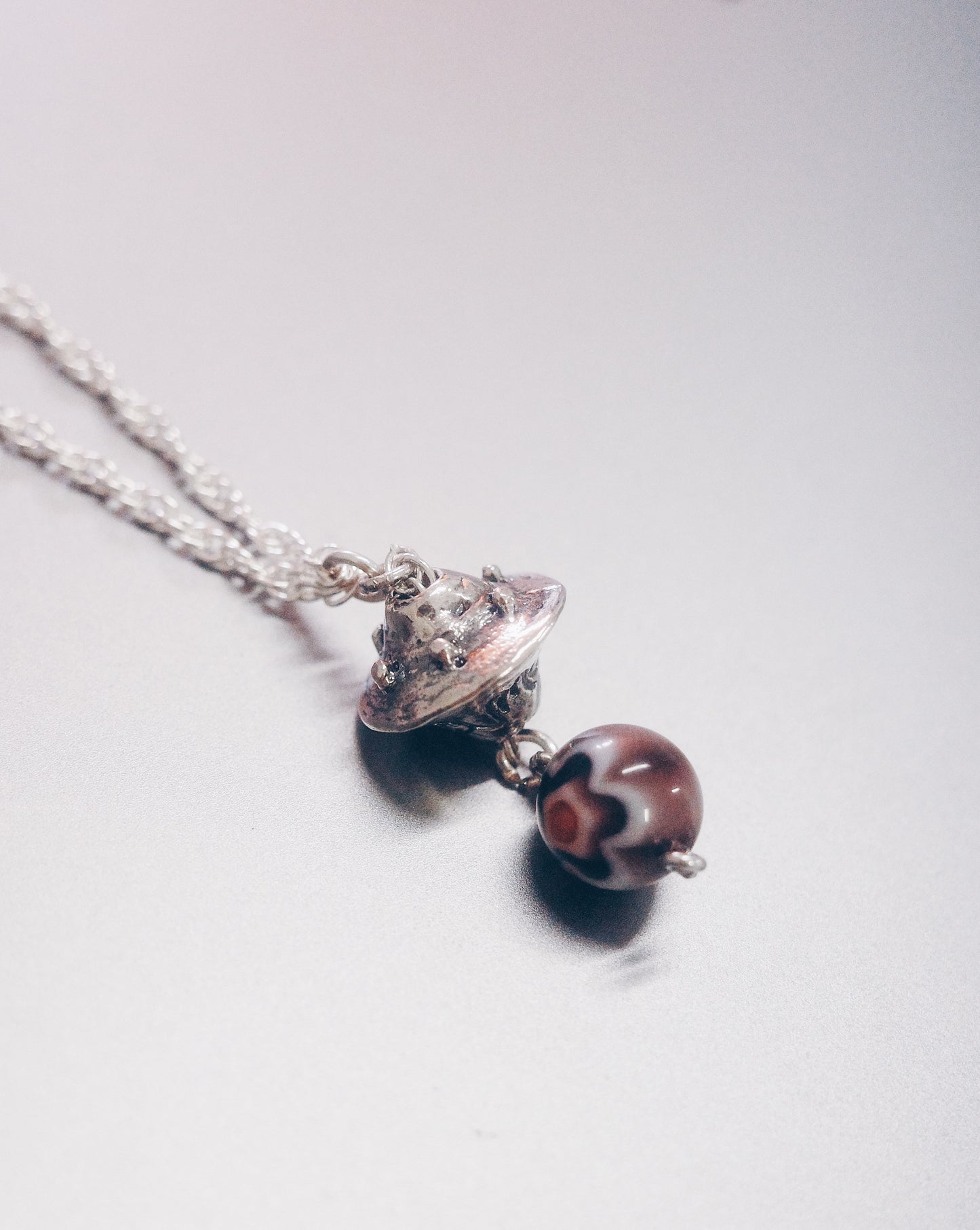 Om Mani Padme Hum UFO with Vintage Glass Bead